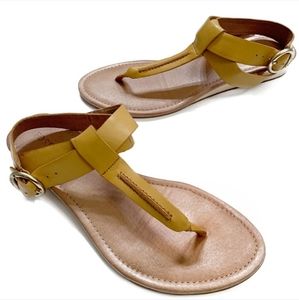Fossil Suzie Yellow Leather Sandals Size 7